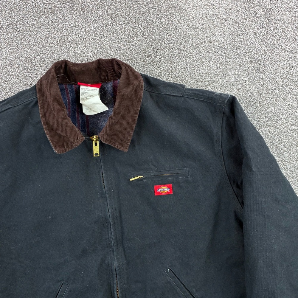 Vintage Dickies Eisenhower Detroit Jacket Mens 2XL Black Canvas Blanket Lined - Picture 2 of 6